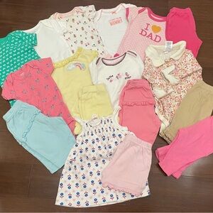 ❌SOLD❌Carter's Hugh Lot of 9 Onesies with 7 Pants and 1 Dress